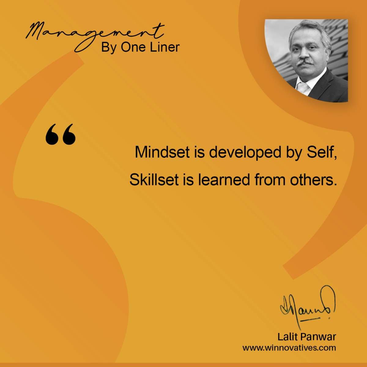 Mindset is developed by Self, copy